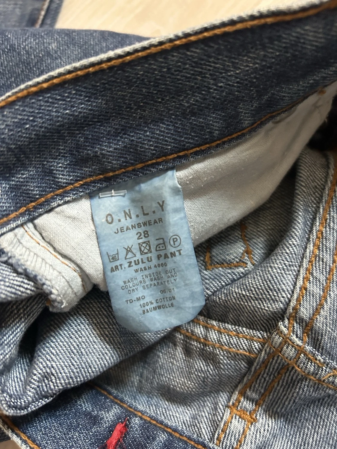 Blå raka jeans från ONLY, storlek 28 - 3