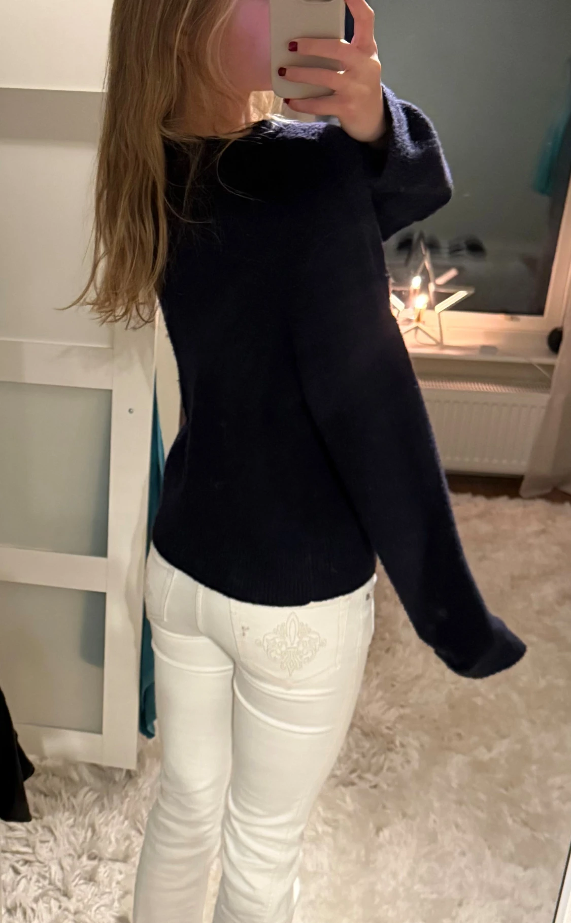 Mörkblå stickad tröja från Zara  - 2