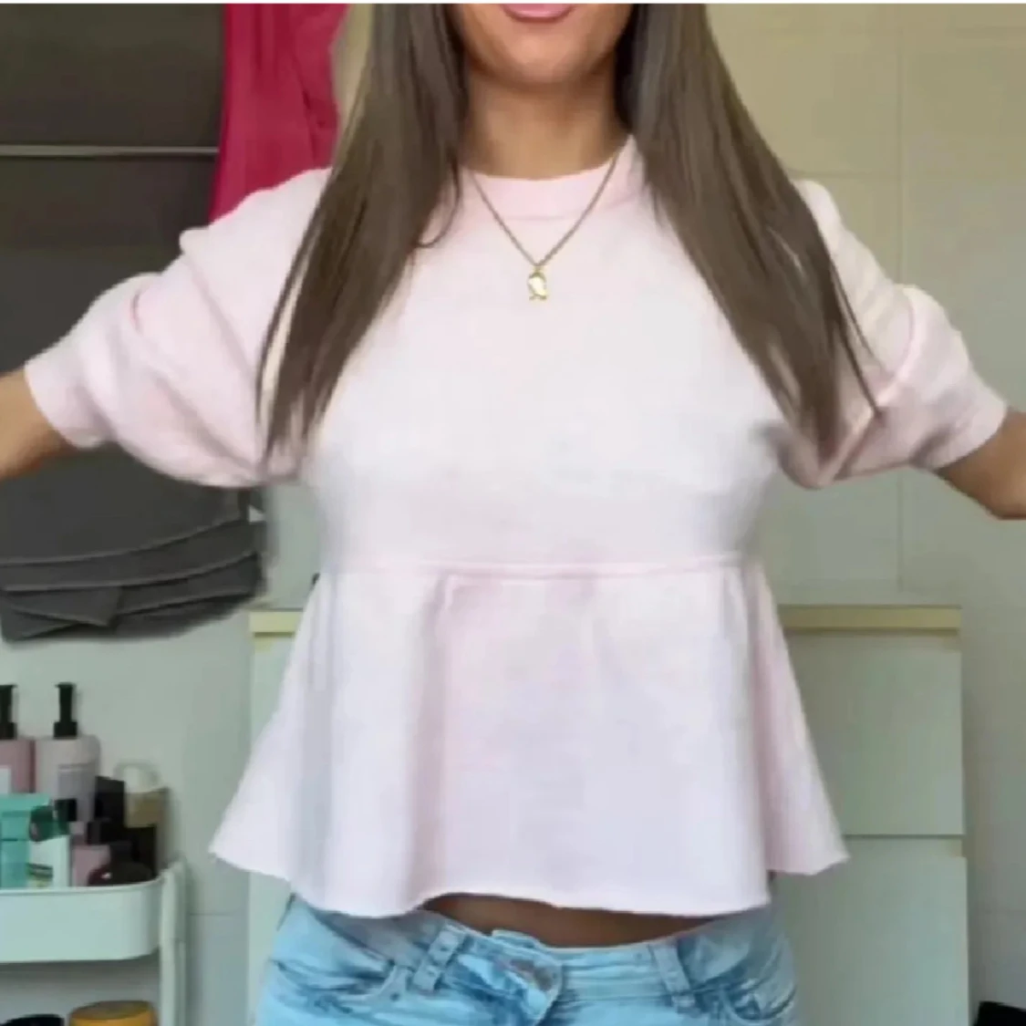 Rosa stickad topp nelly