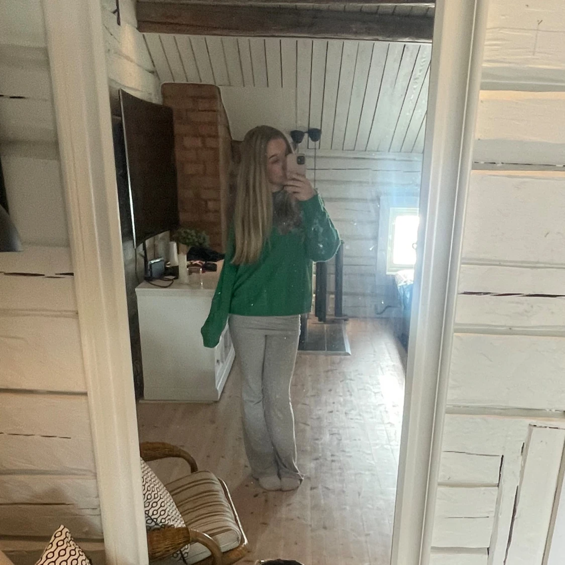 Grön stickad tröja från H&M XS-S - 2