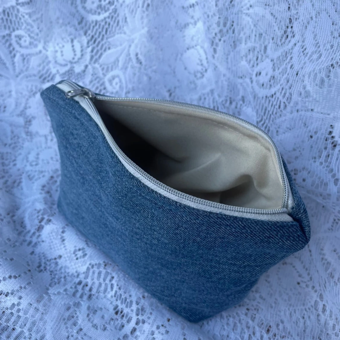 Ljusblå jeans necessär/väska - 2