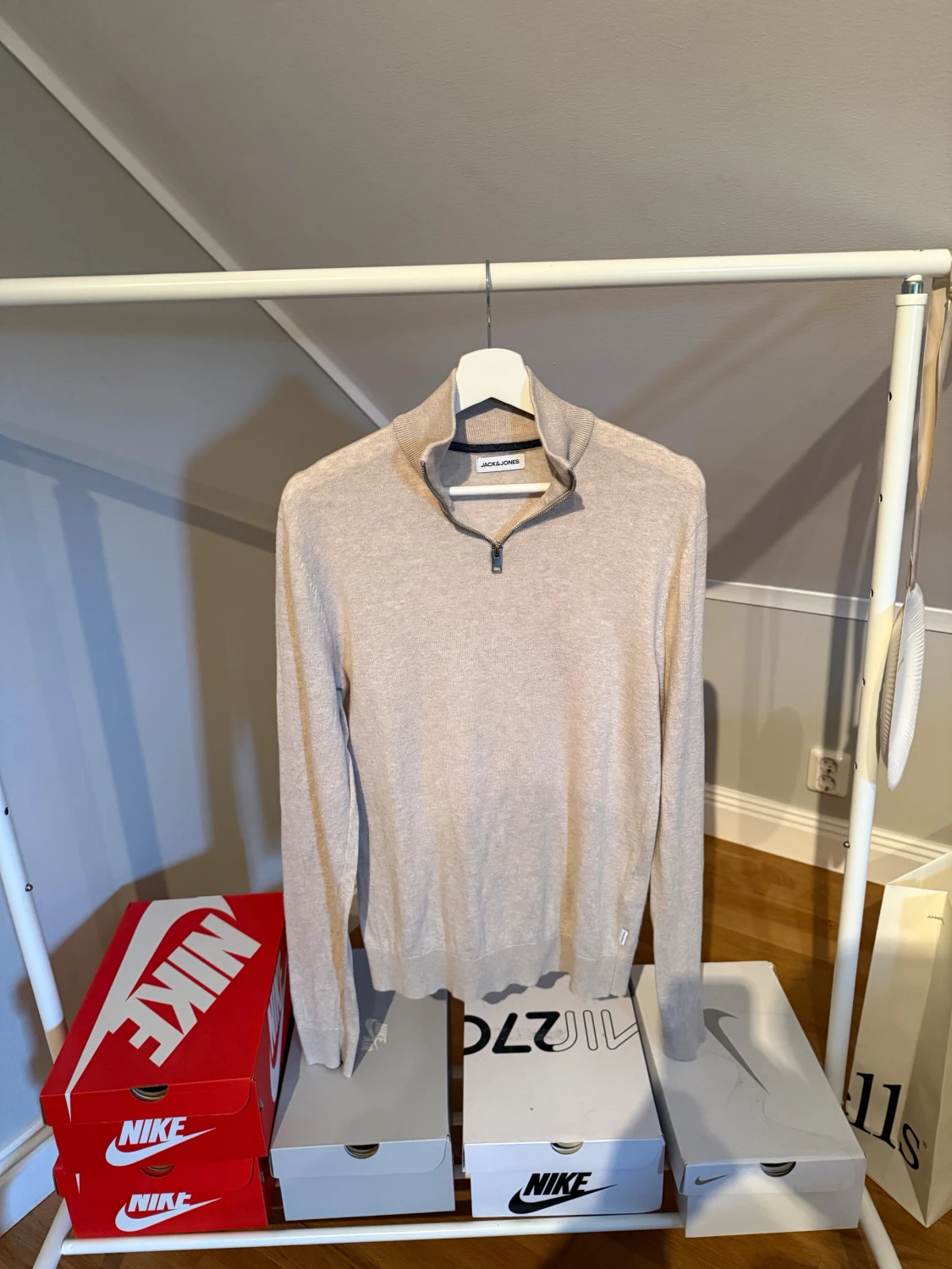 Beige half zip tröja Jack & Jones XS