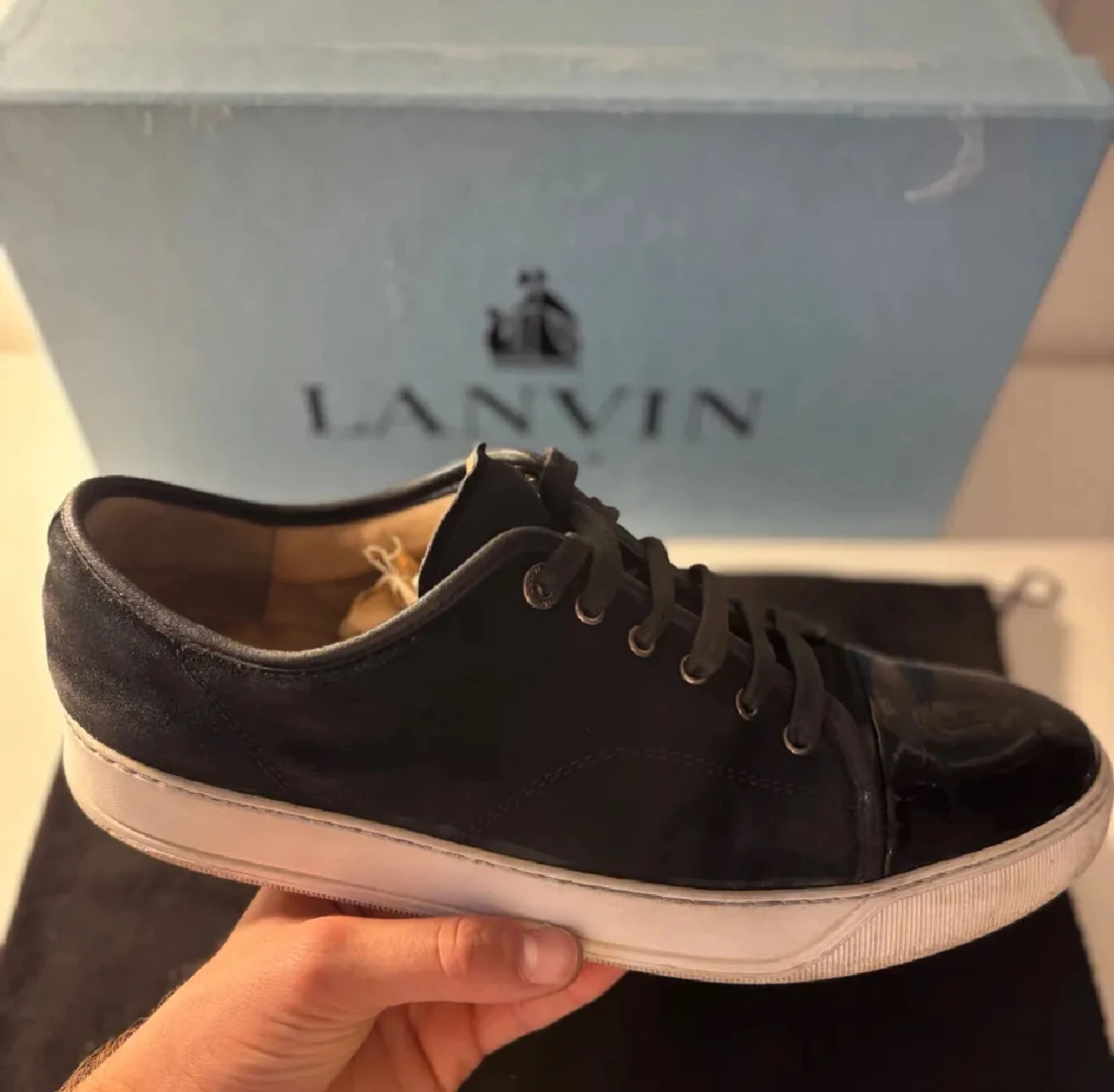 Svarta sneakers från Lanvin med lackad tå - 3