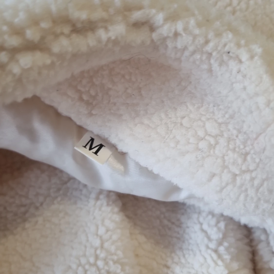 Beige teddyjacka med dragkedja M - 3