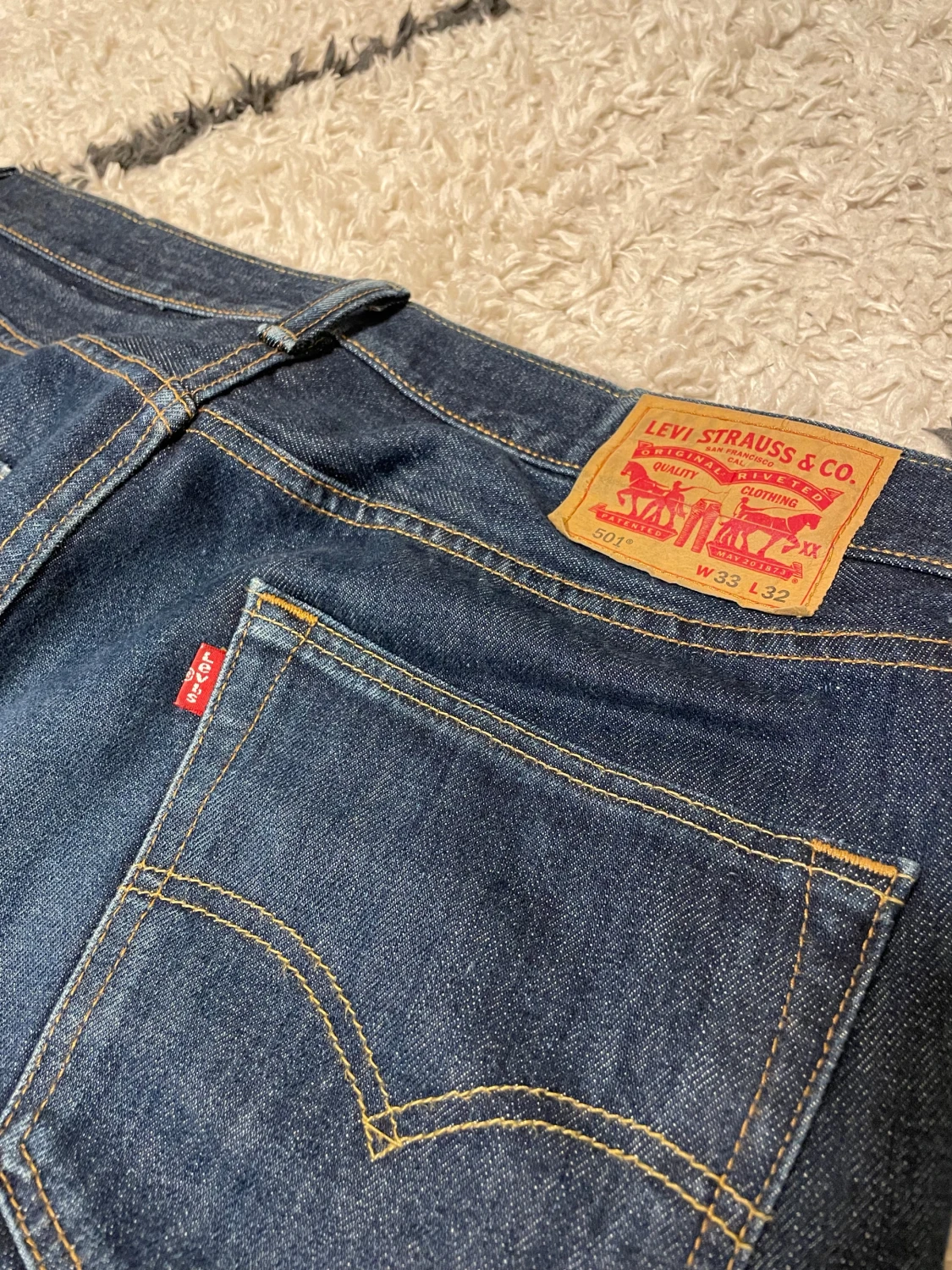 Levi's 501 mörkblå jeans  - 3
