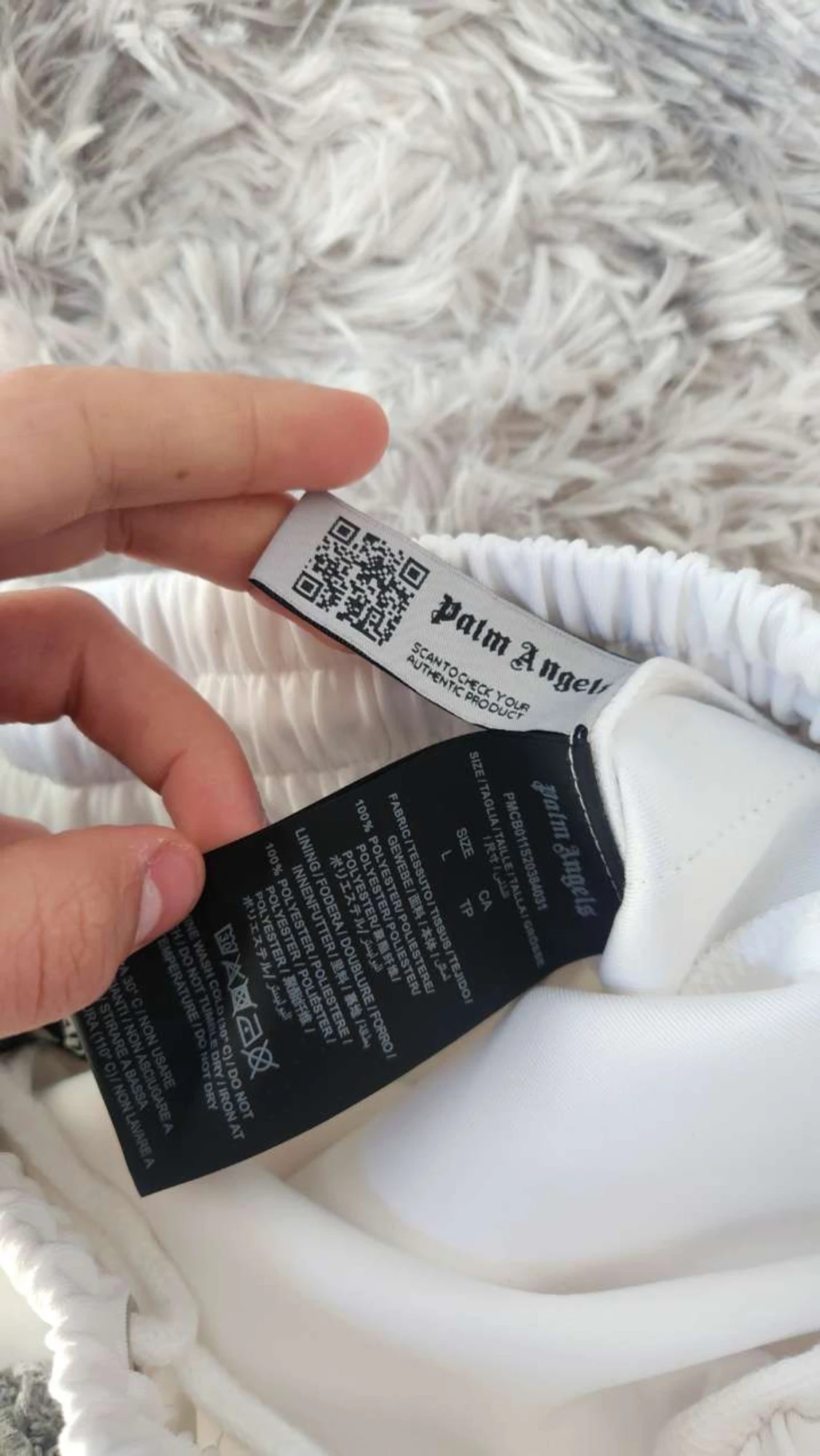 Vita Palm Angels shorts med svart detalj - 3