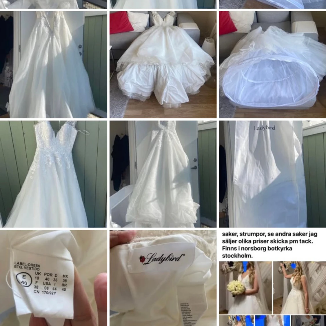 Vit Crème bröllopsklänning f. Ladybird - 2