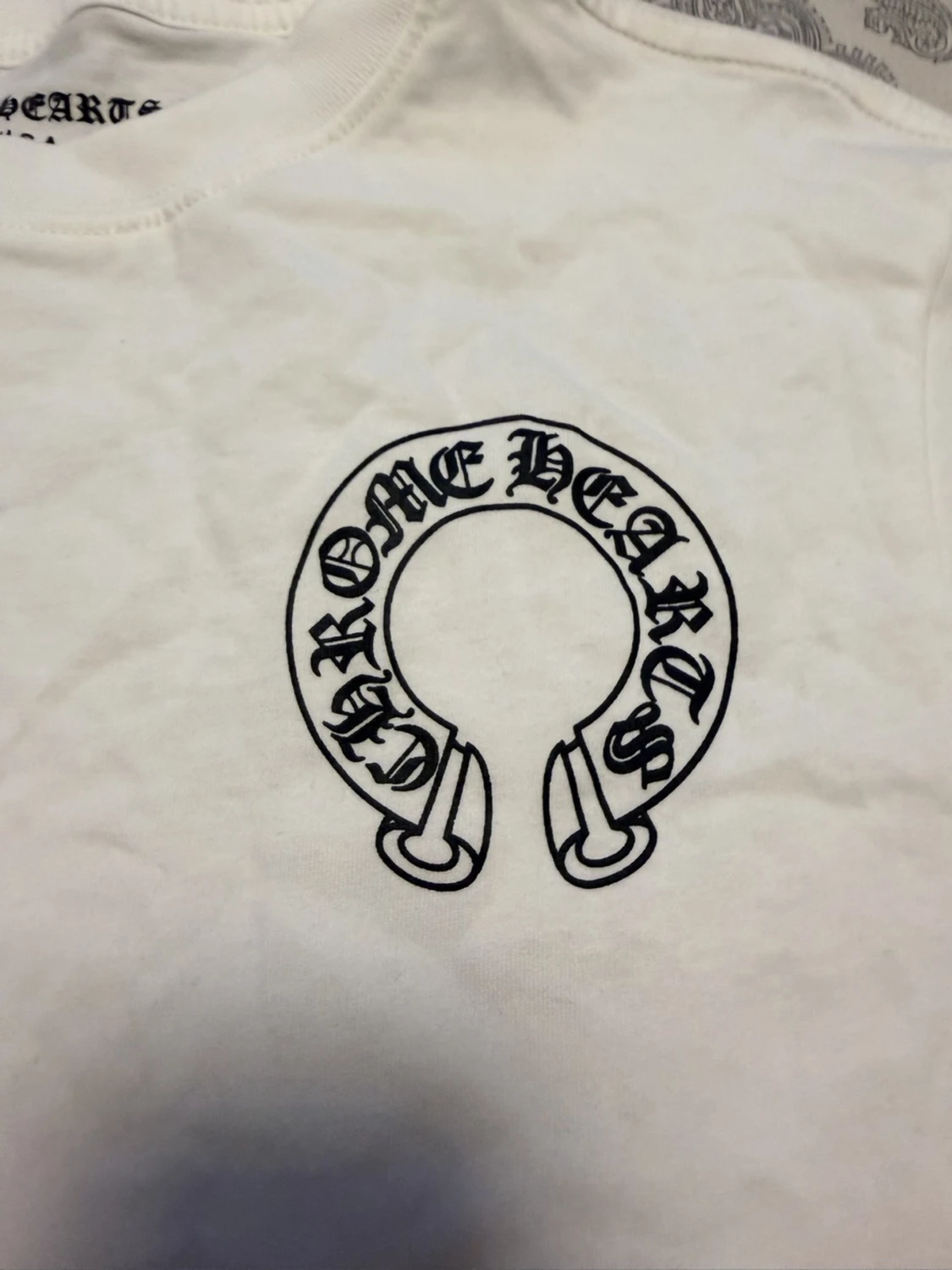 Vit långärmad t-shirt med tryck - 2