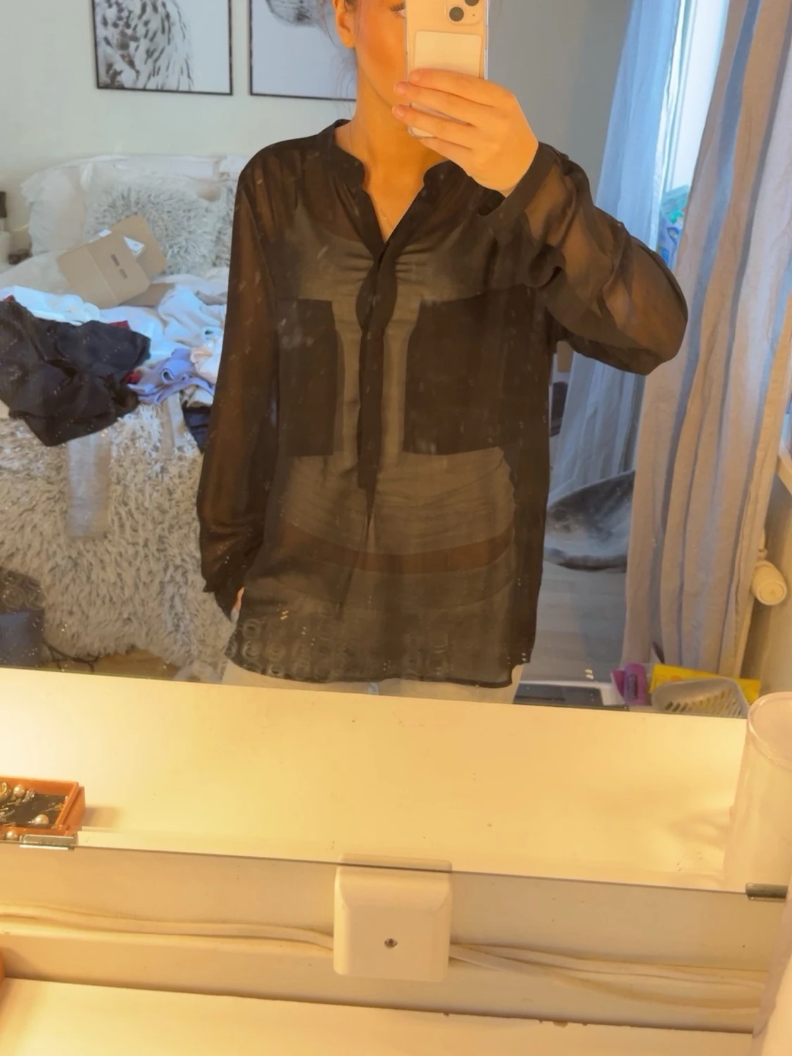 Svart blus från Second Female Copenhagen – storlek M - 1