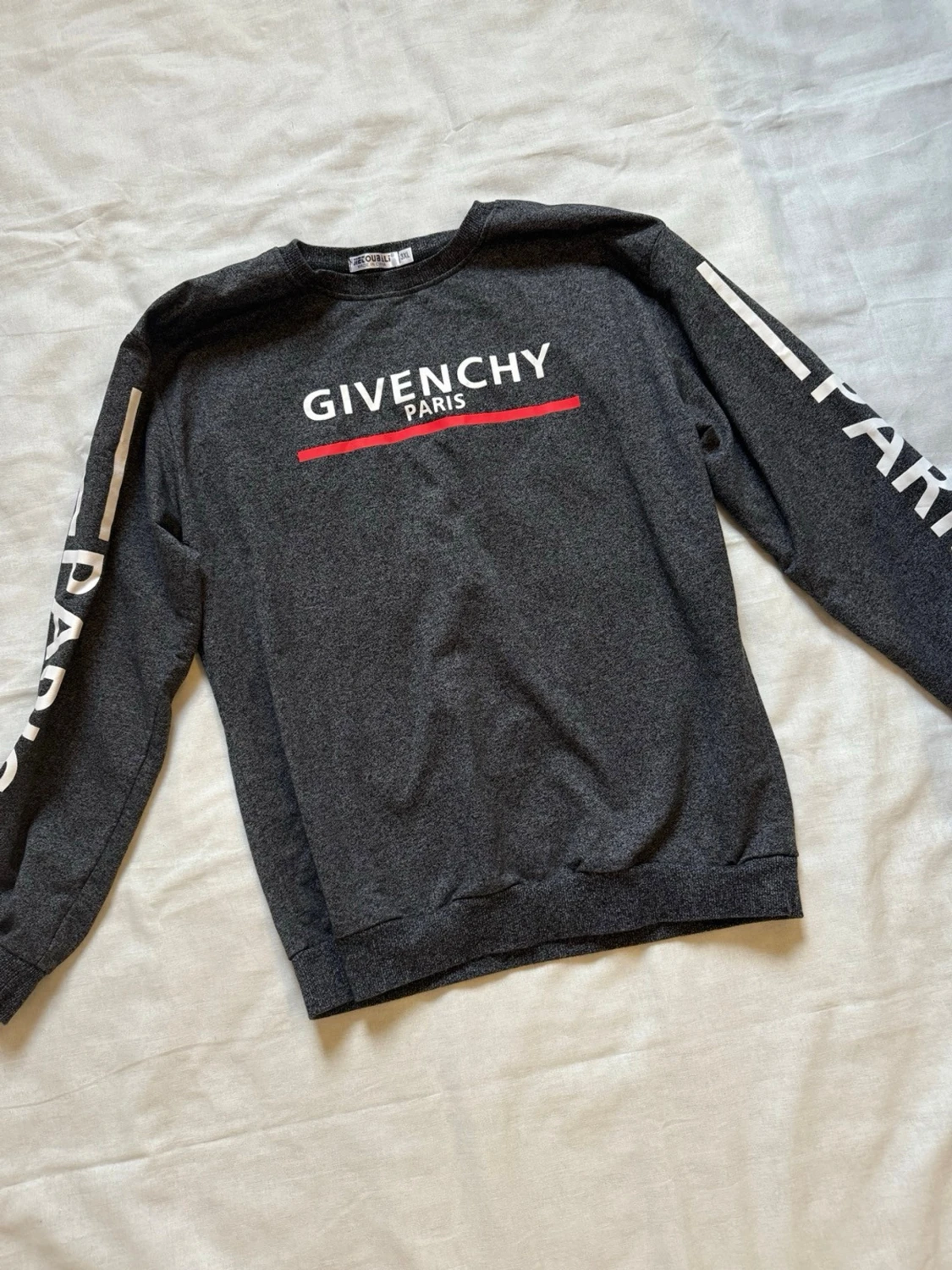 Mörkgrå oäkta Givenchy Paris sweatshirt - 2