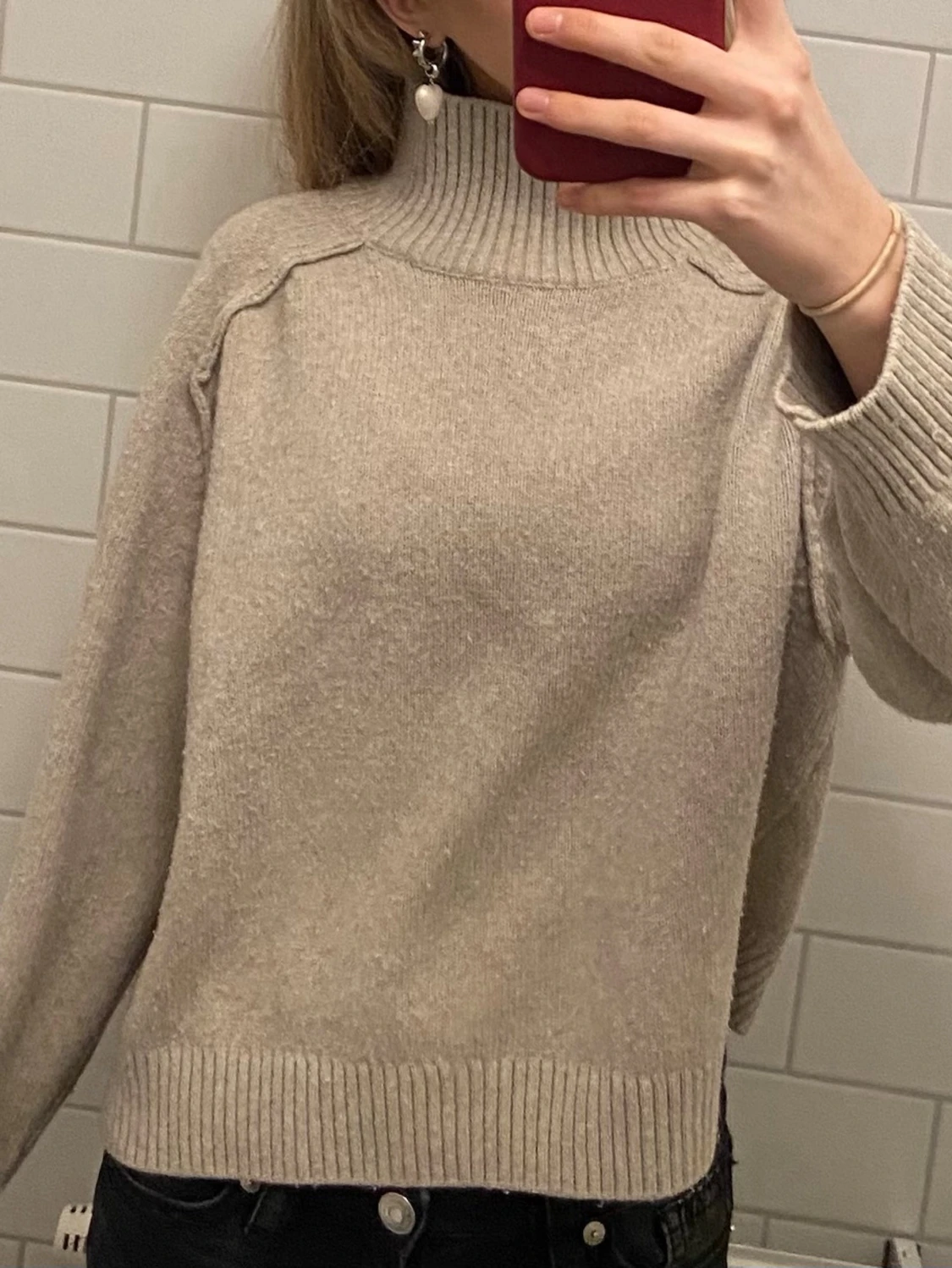 Beige polotröja från H&M, storlek M💖 - 2