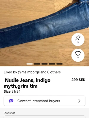 Blå jeans från Nudie Jeans Grim Tim - 250kr rabatt