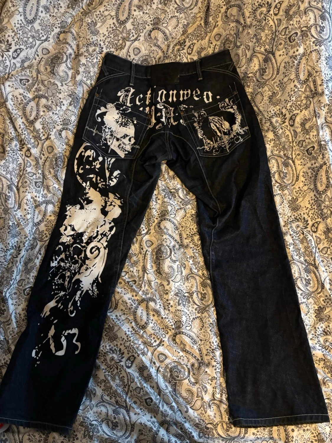 Wax jeans med tryck - 1