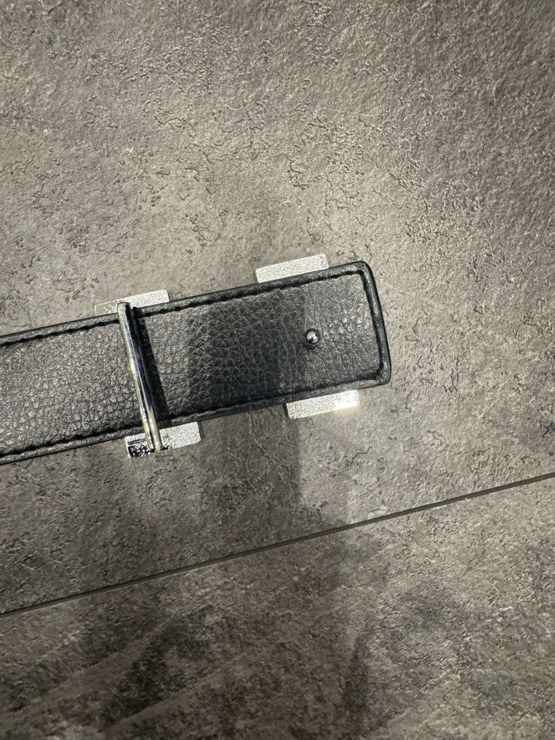 Svart h-ermes bälte med H-spänne - 3