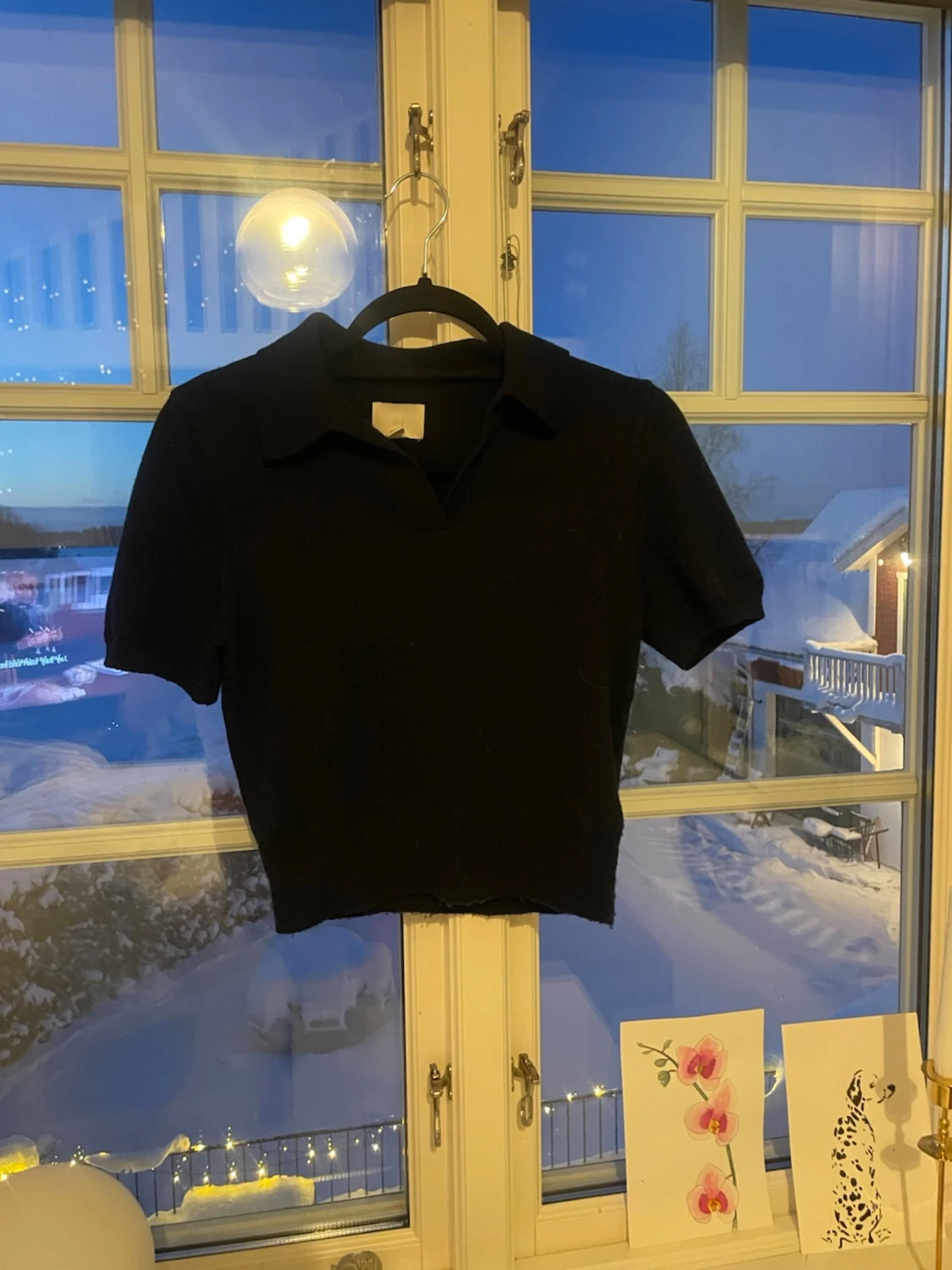 Svart croppad polotopp från H&M - 2