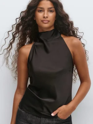 Svart satin halterneck topp - Söker från Gina tricot