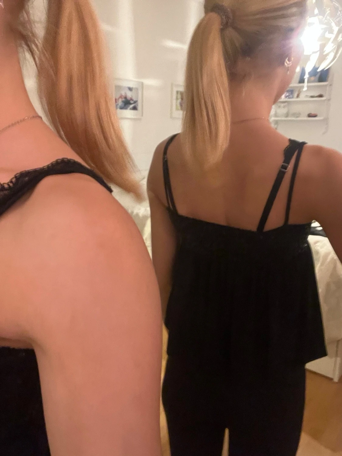 Svart snygg glittertopp!💘 - 1