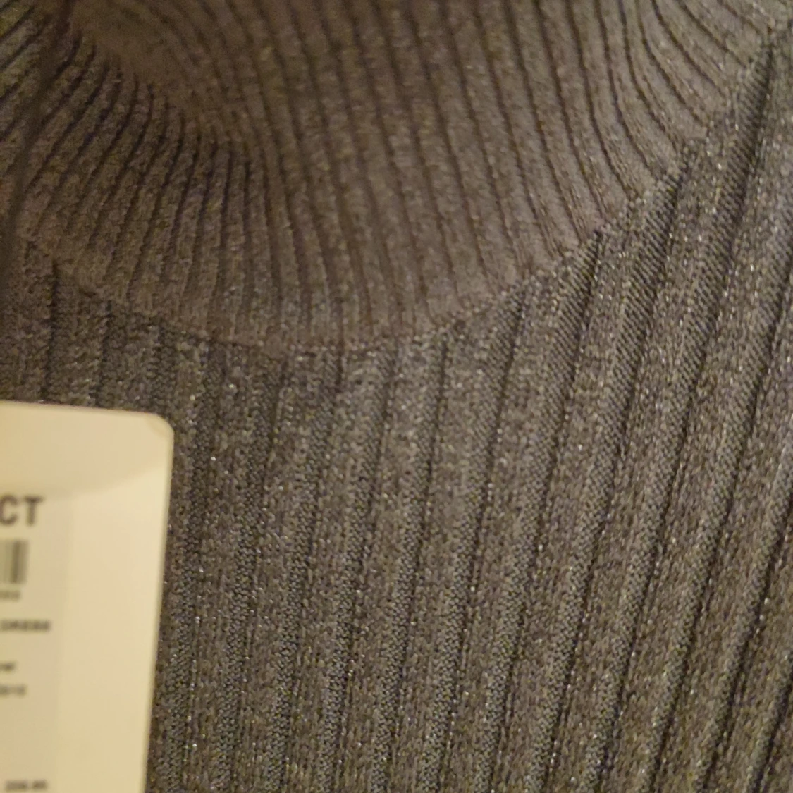 Mörkgrå ribbad långklänning Object - 2