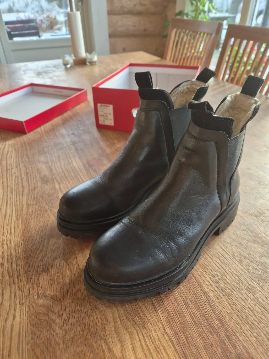 Svarta chelsea boots med foder - 1