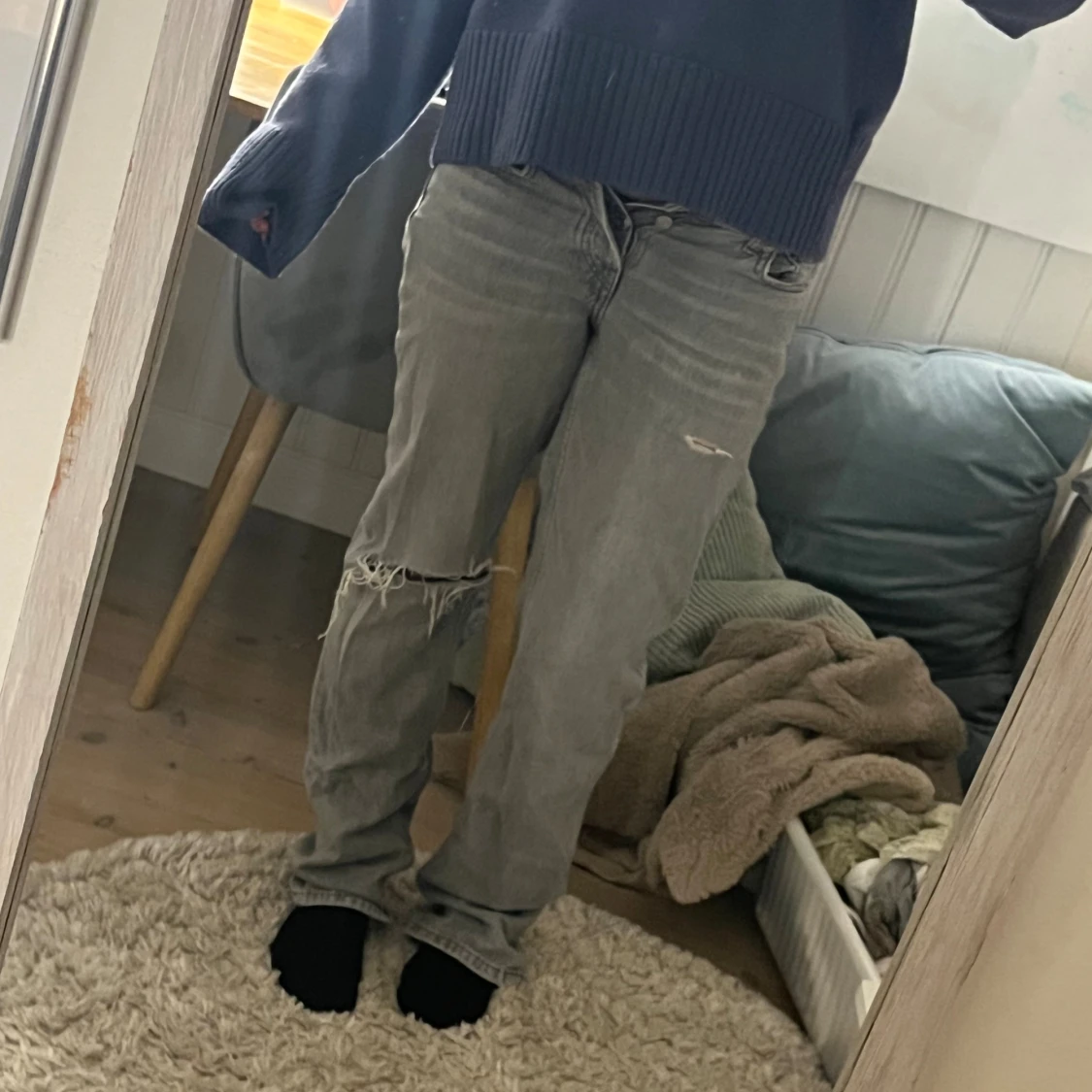 Baggy / straight ripped jeans  - 1