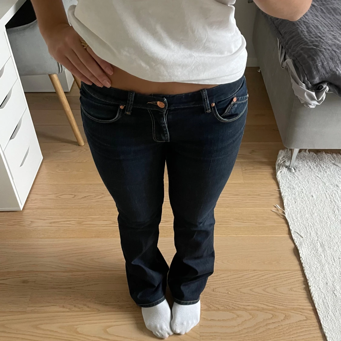 Lågmidjade bootcut jeans  - 1