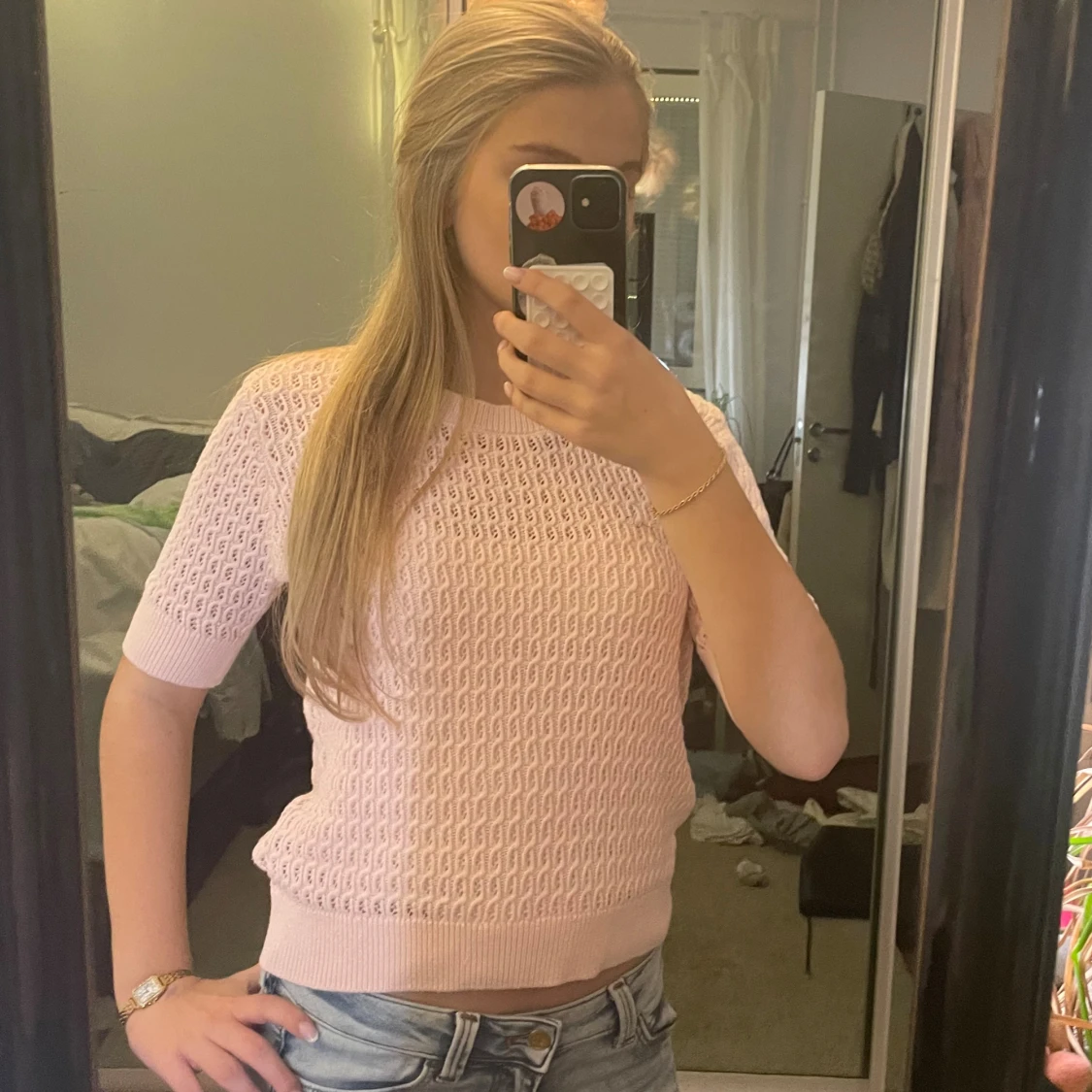 Ljusrosa stickad topp från 157