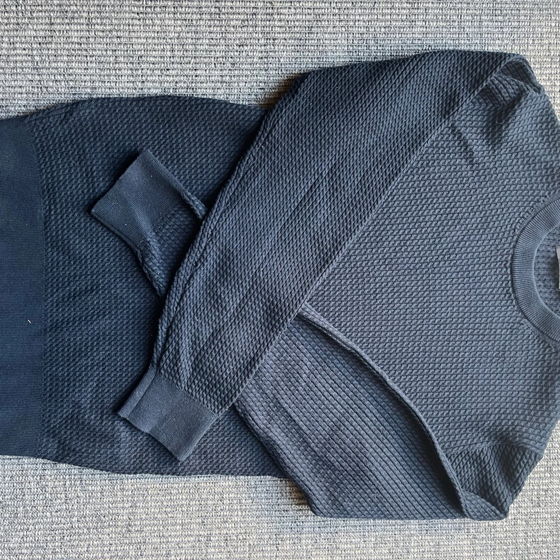 Mörkblå stickad tröja Dressmann S