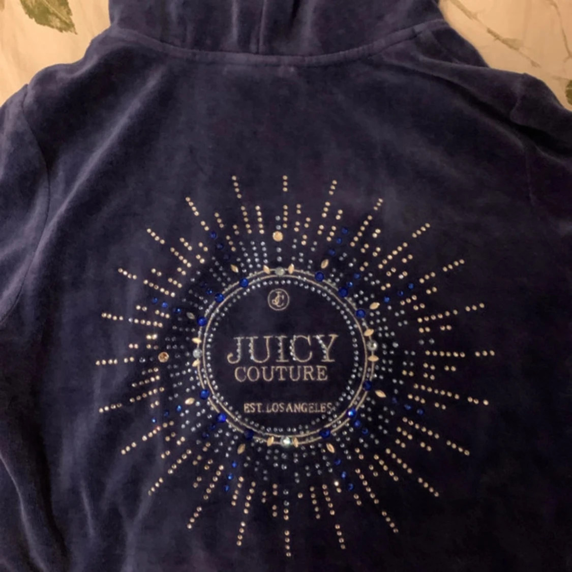 Blå velour hoodie Juicy Couture - 1