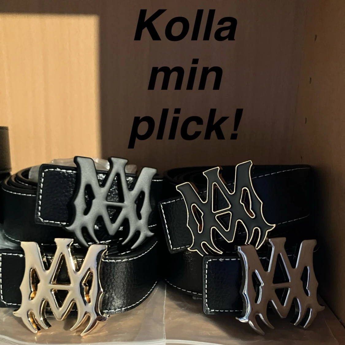 Ljusblå skinnbälte - 4