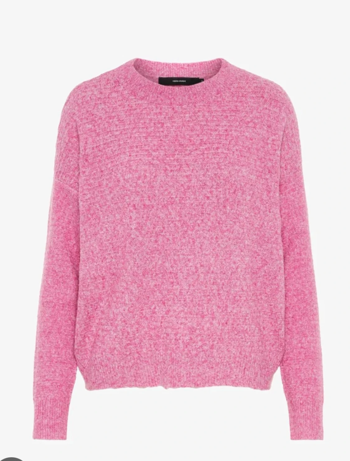 Rosa stickad tröja med rund hals