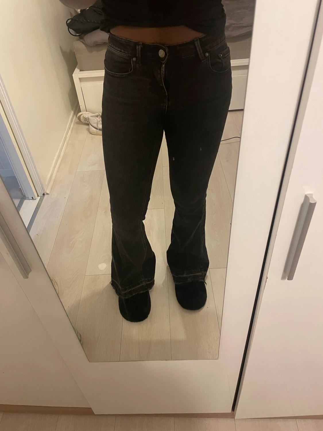 Grå Stradivarius Jeans Flared - 3