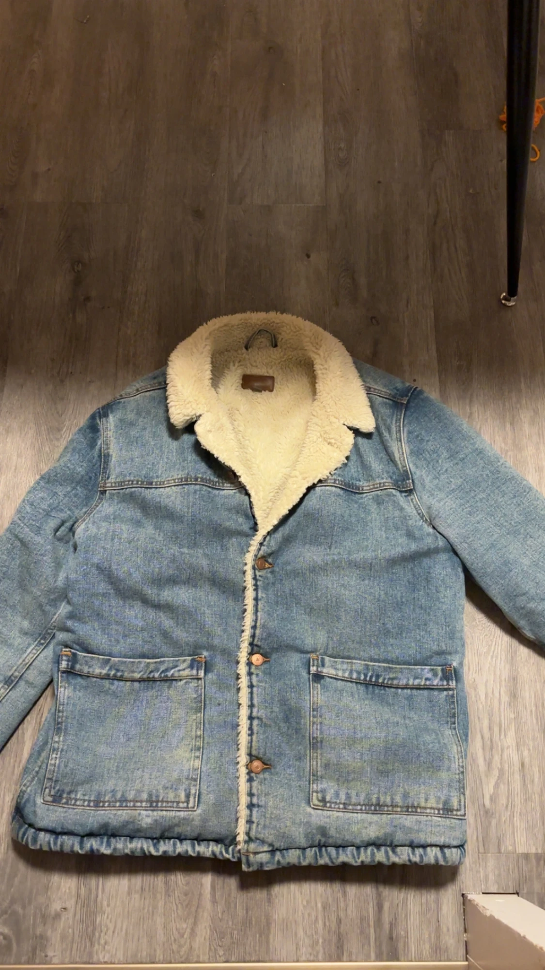 Blå teddyfodrad jeansjacka från ASOS XL