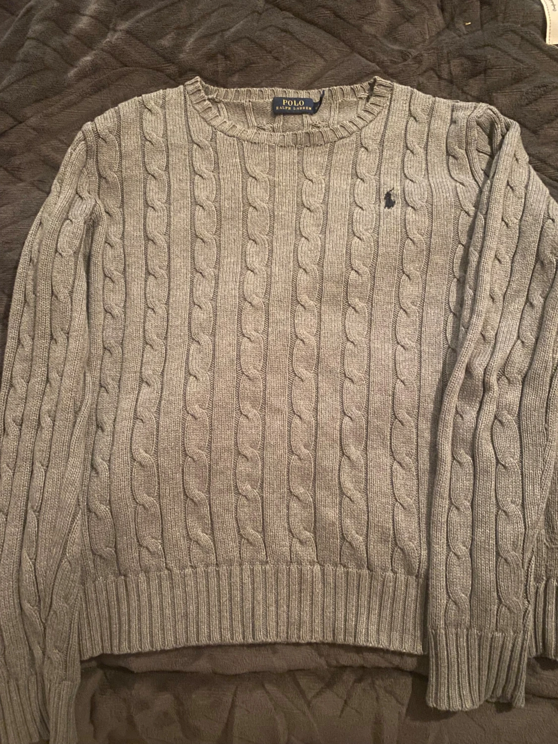 Grå kabelstickad tröja Polo Ralph Lauren