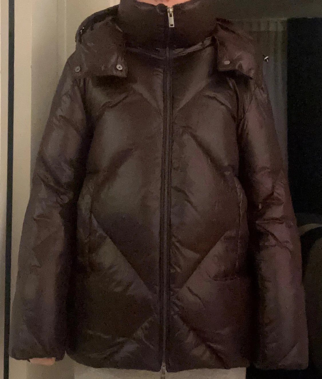 Mörkbrun pufferjacka Massimo Dutti - 3