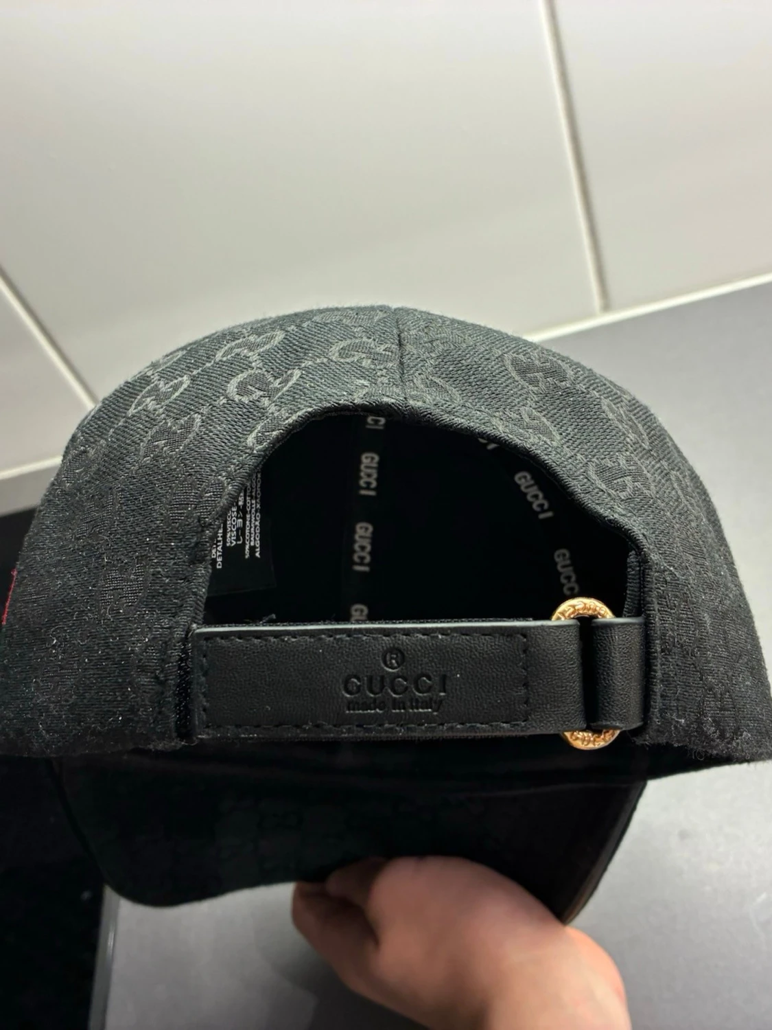 Svart Gucci keps med GG-mönster - 2