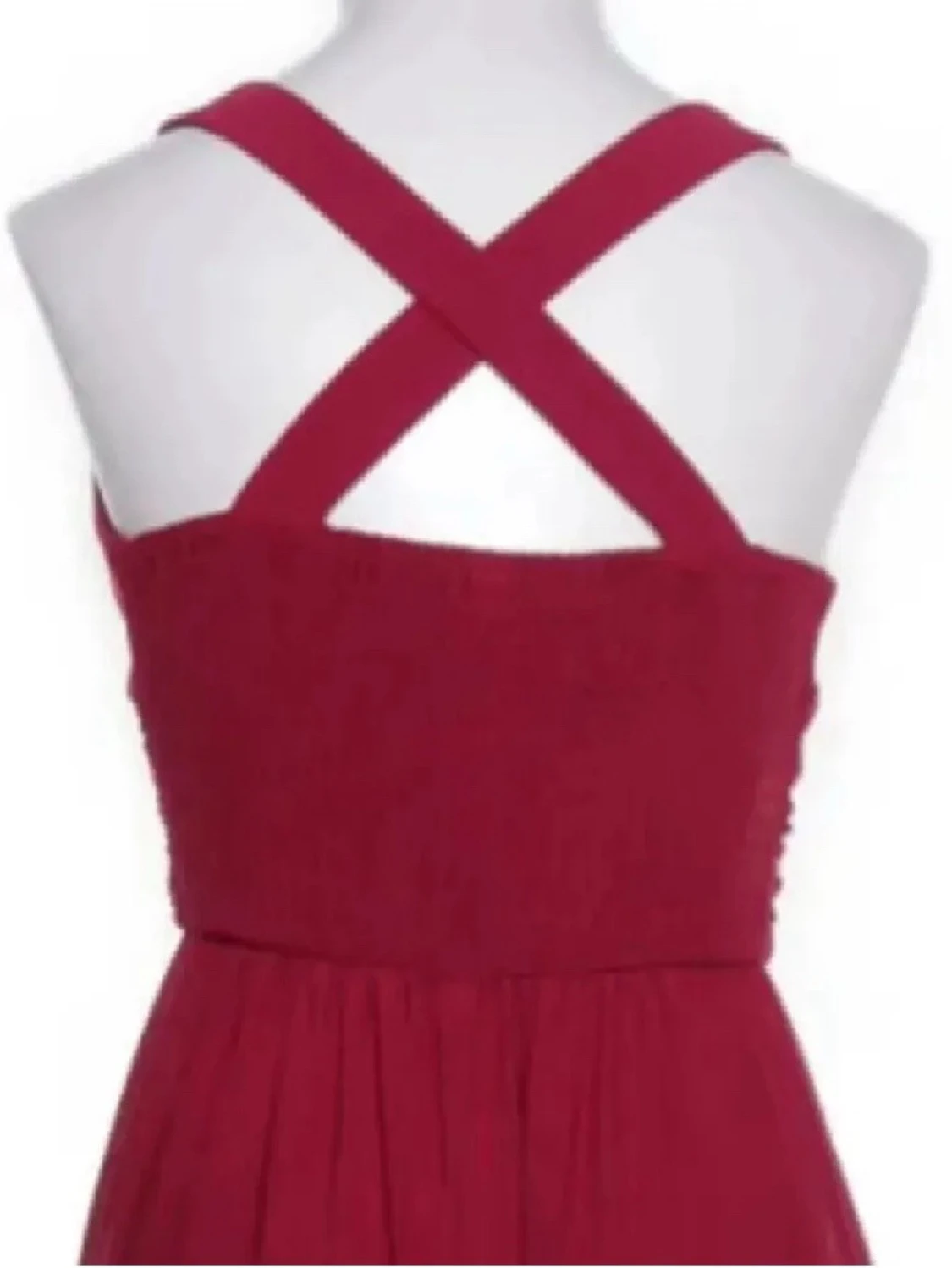 Vinröd långklänning  - 4