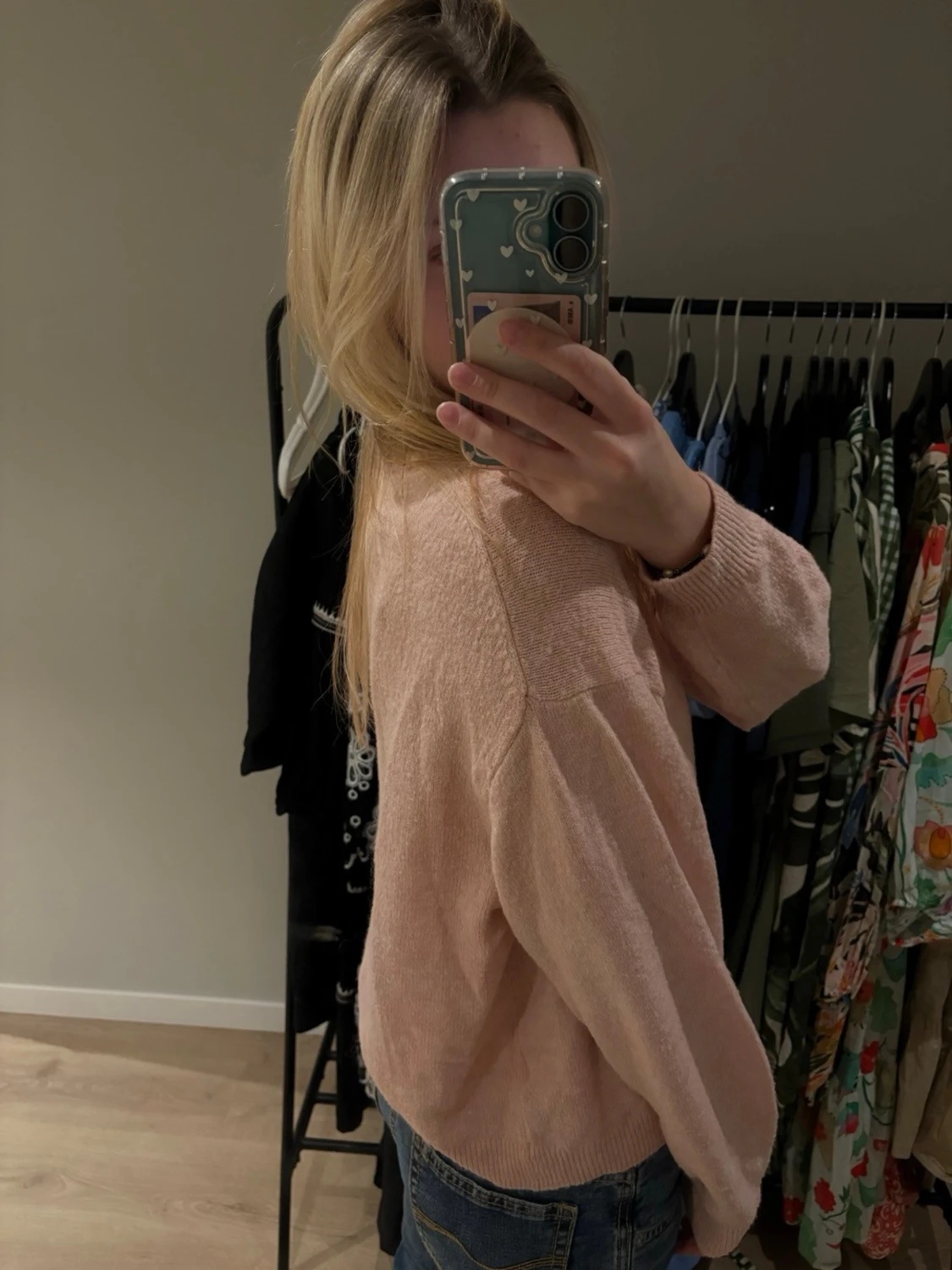 Ljusrosa stickad tröja från H&M - 1