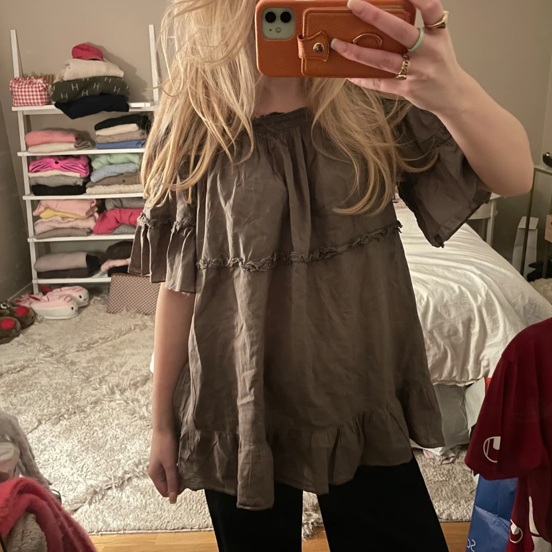 Brun volangblus från lindex