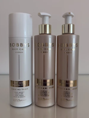 bobbys haircare bundle - schampoo, conditioner och dry heat protection från bobbys haircare. testade en gång men kommer inte till användning💕