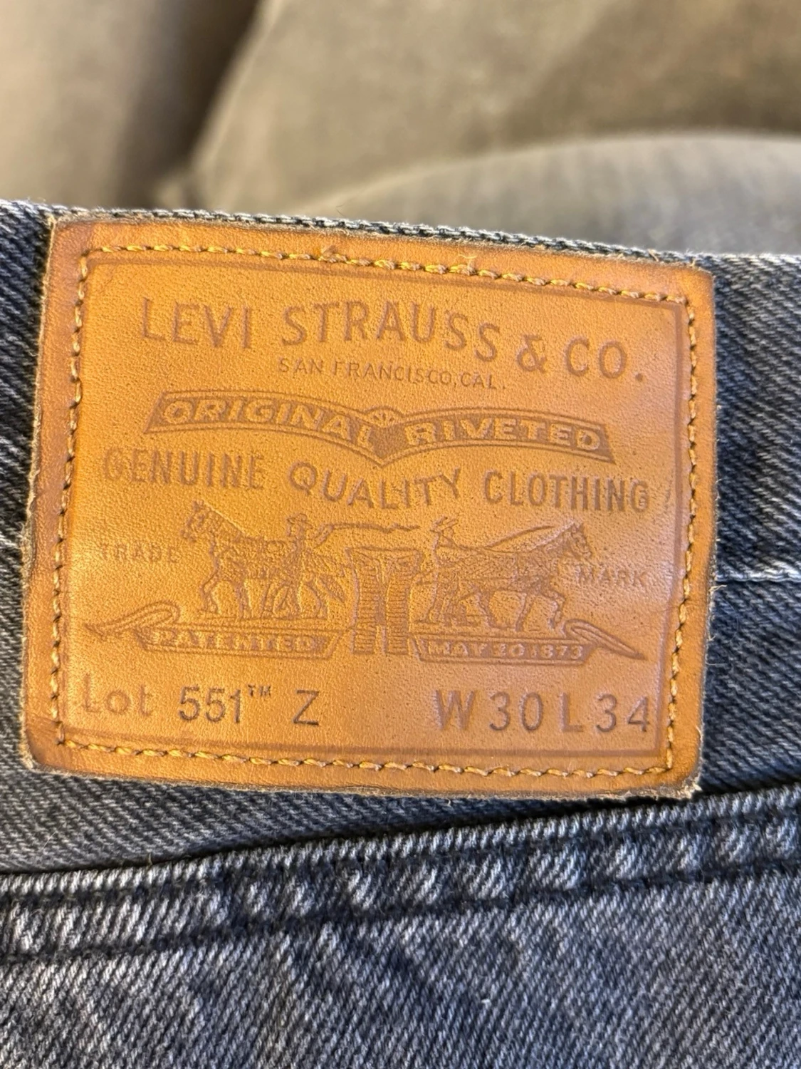 Levi's 551 svarta jeans W30 L34 - 2