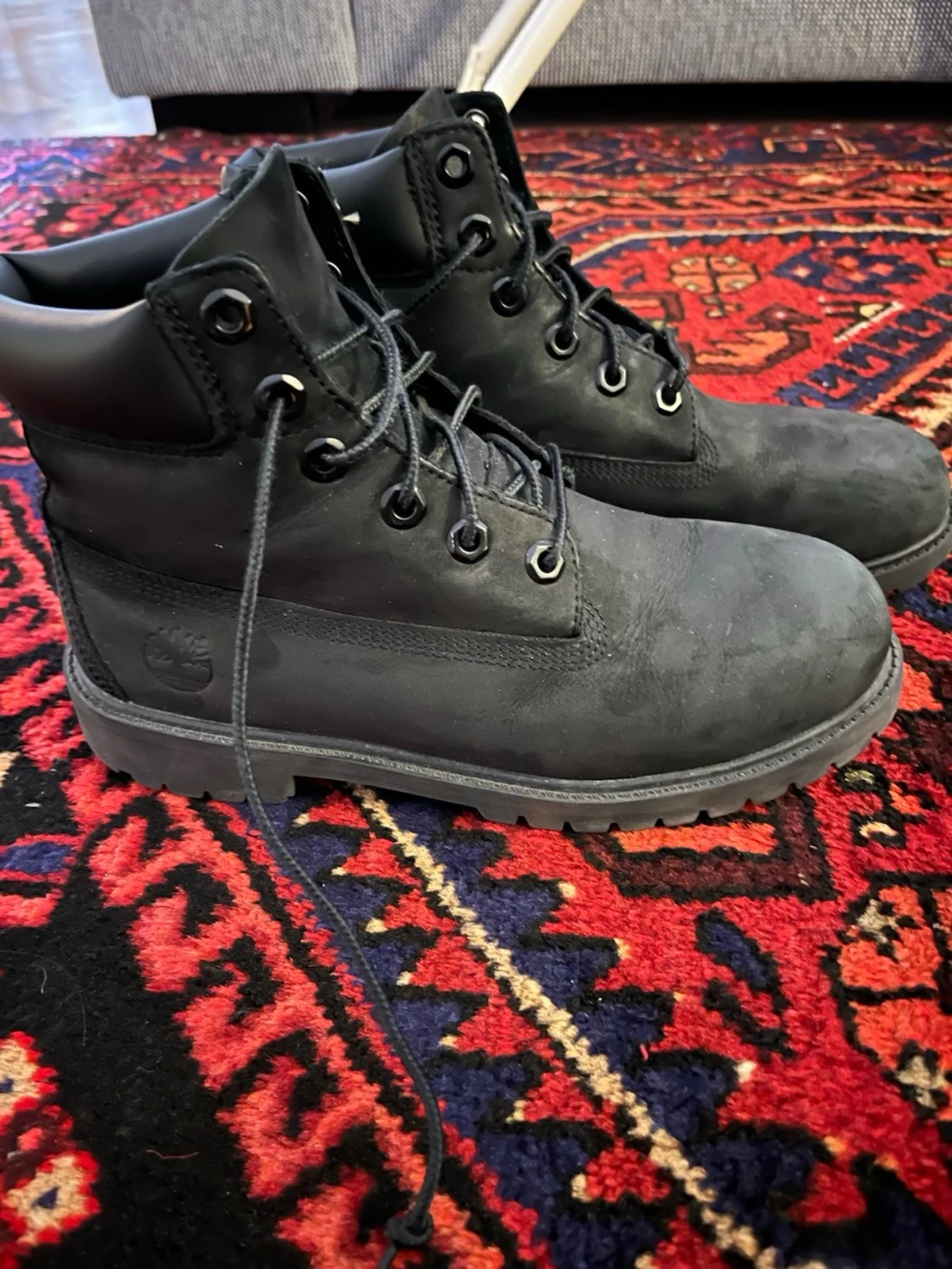 Svarta vattenimpregnerade timberland boots