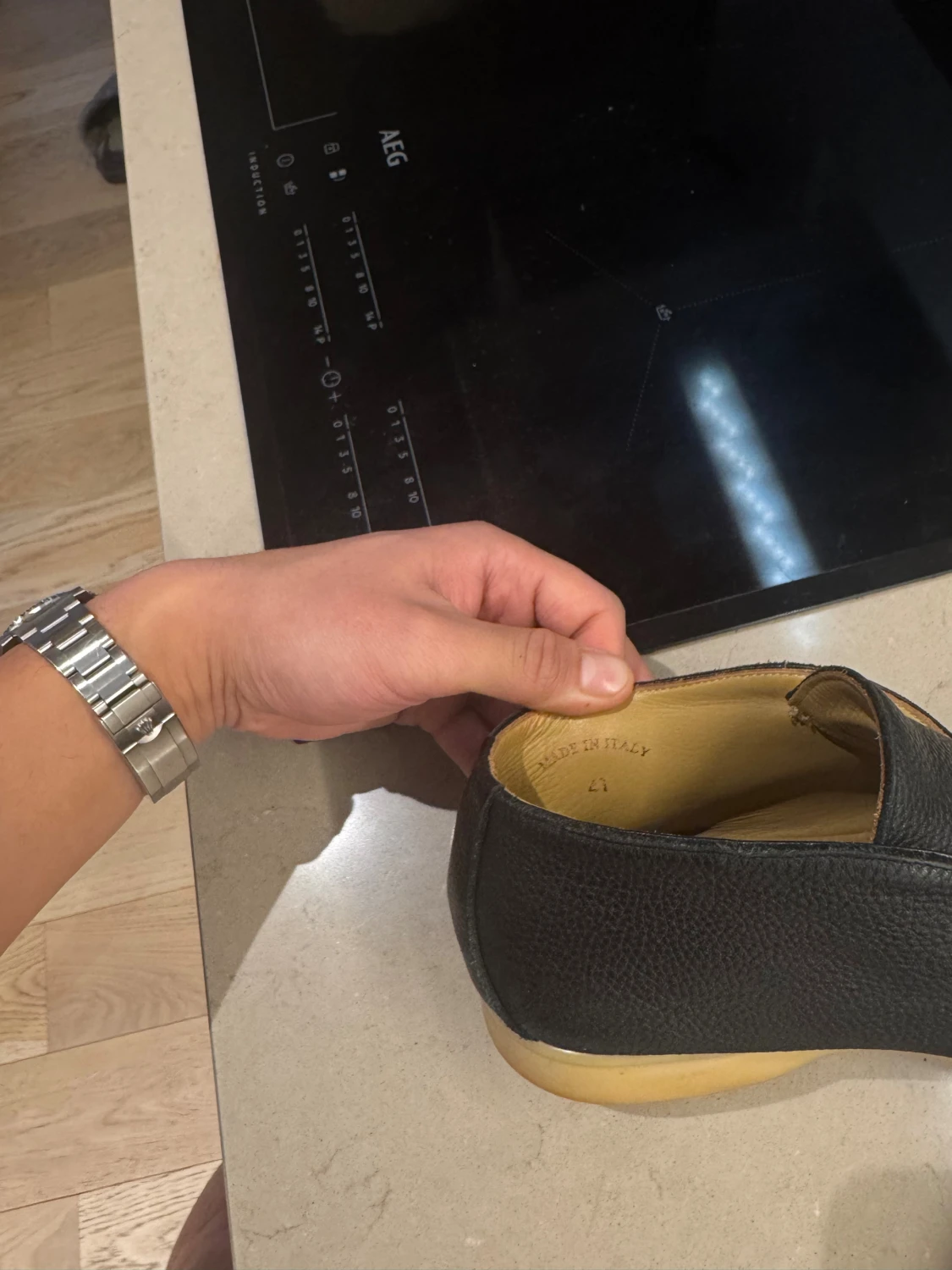 Loro Piana Open Walk – svart hjortläder - 5