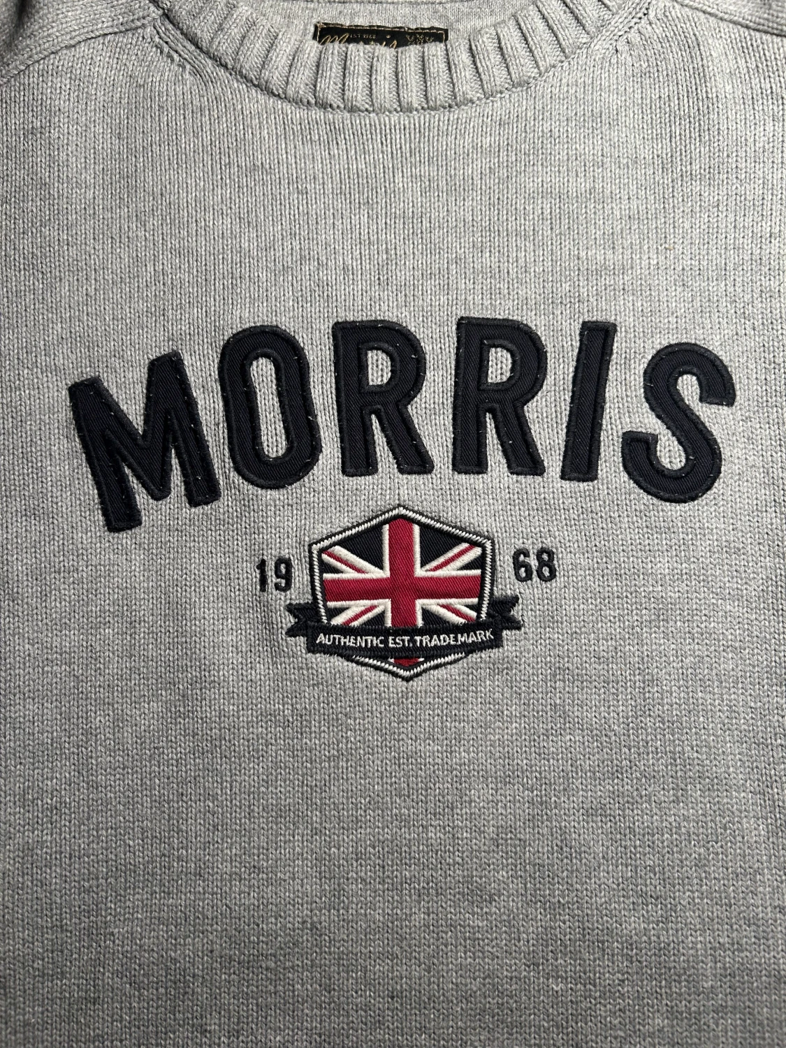 Grå stickad tröja Morris S - 1