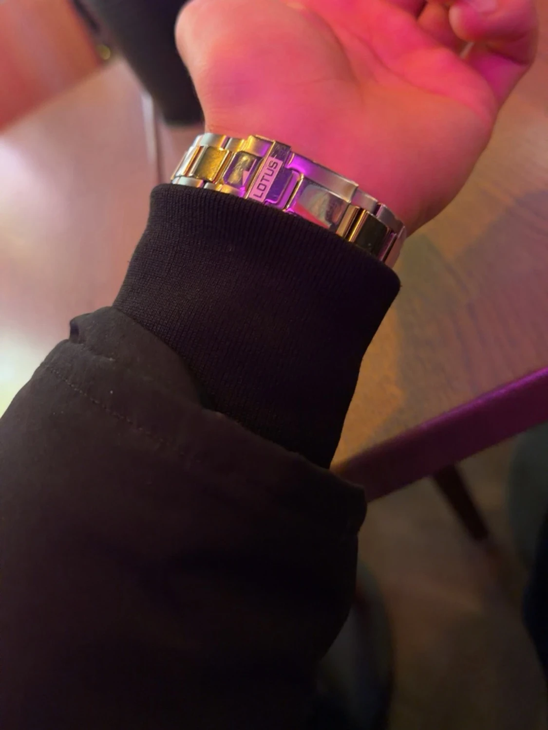 Lotus svart och silver armbandsur - 4