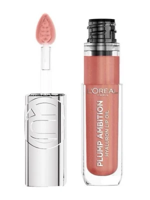 L'Oréal Plump Ambition läppglans - Säljer ett L'Oréal Paris Plump Ambition läppglans i en snygg röd nyans. Tuben har en silvrig kork med L'Oréal-logga och transparent plast som visar färgen. Perfekt för dig som vill ha fylliga och glansiga läppar med en hint av färg. Inte använd!