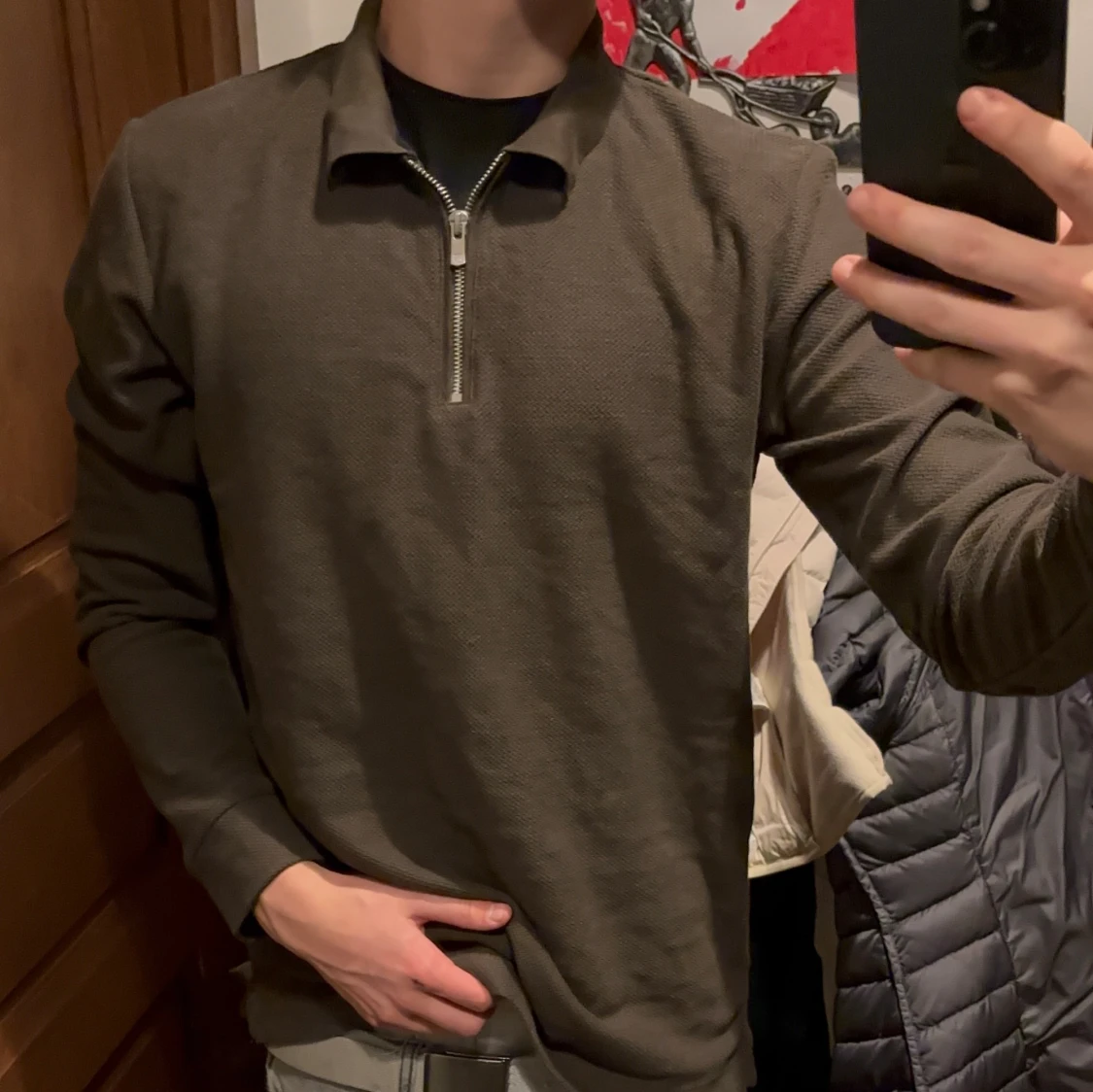 Brun half zip tröja Jack & Jones