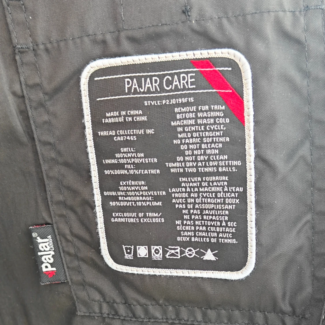 Svart dunjacka med päls från Pajar - 3