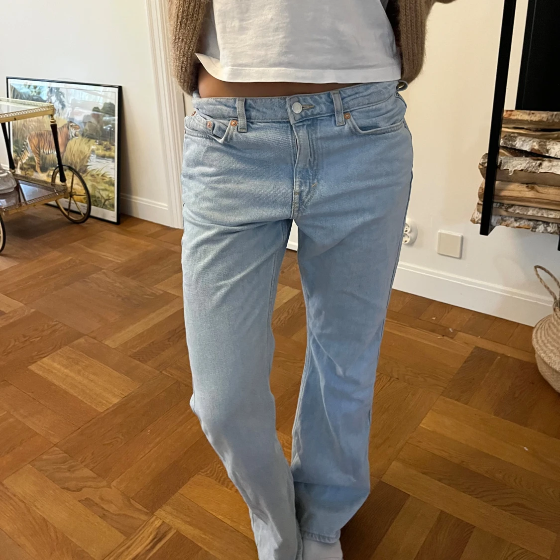 Ljusblå bootcut jeans 