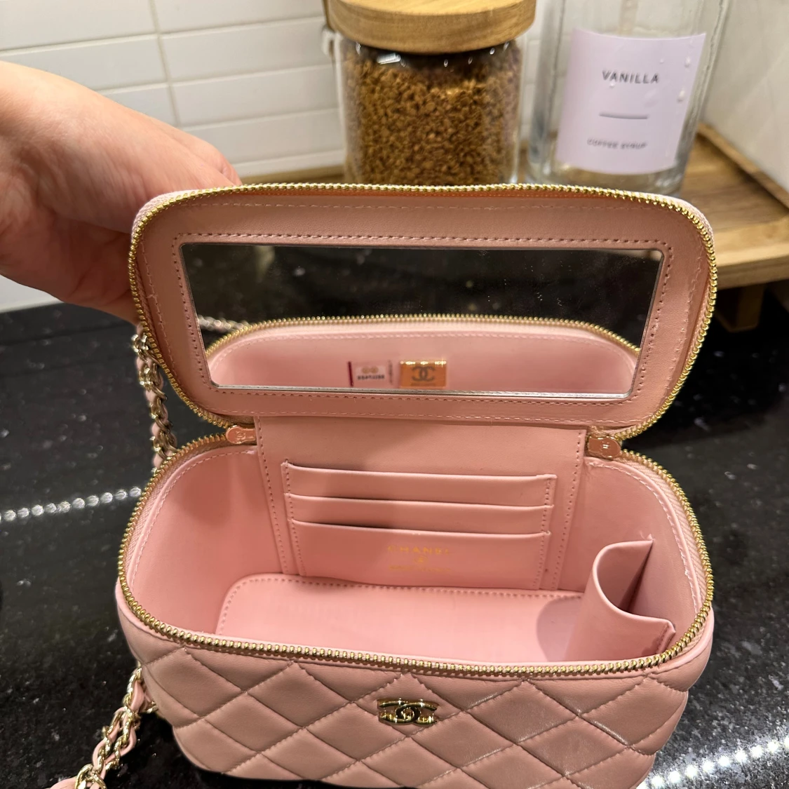 Rosa quiltad handväska - 2