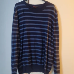 Randig blå långärmad tröja - Mörkblå långärmad tröja från Redgreen med tunna ljusblå ränder. Klassisk rund halsringning och mjukt material som känns skönt mot huden. Perfekt för dig som gillar en stilren och avslappnad look.